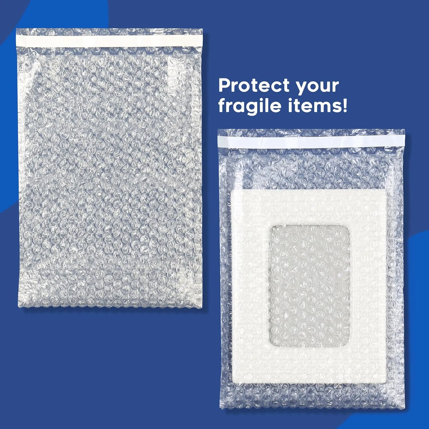 The Boxery 8x11.5" Clear Self-Sealing Bubble Out Bag Pouches -350 Pack- Bubble Cushion Wrap Bags for Packing, Storage, Moving, and Shipping fragile items