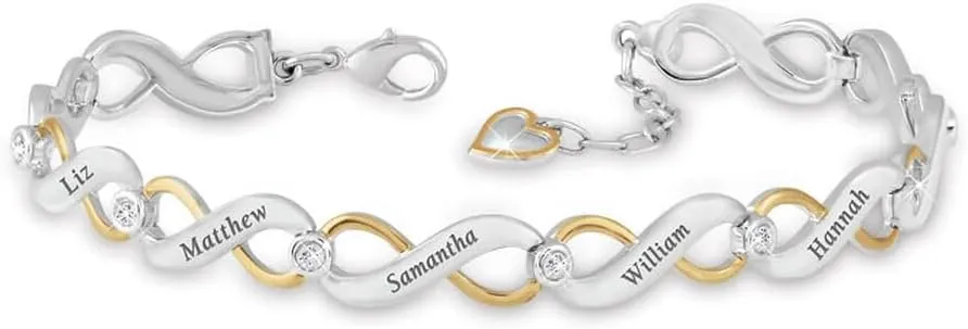 The Danbury Mint Family Forever Personalized Diamond Bracelet (8 Names) #2891-0065