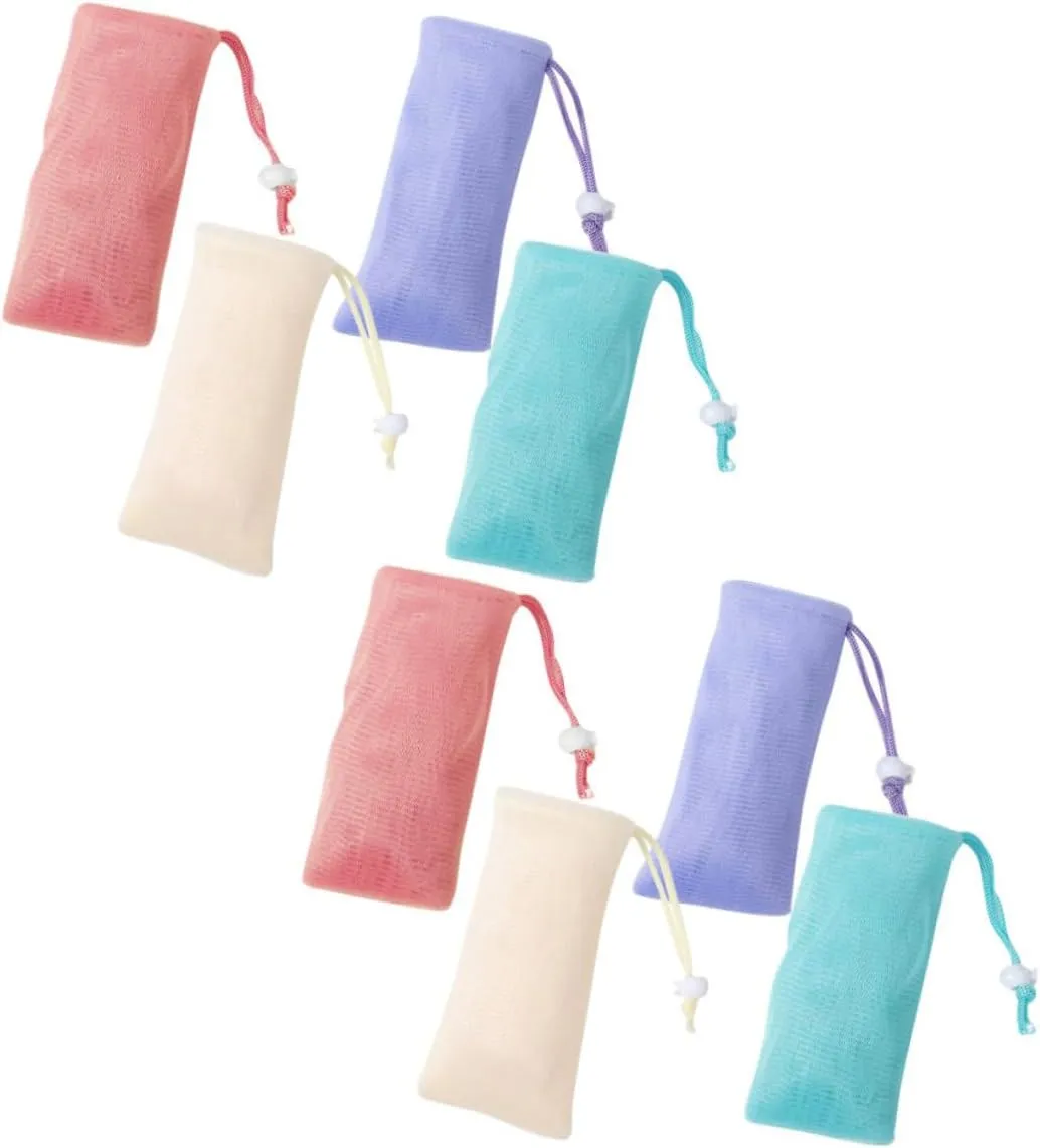 Thick Material Drawstring Soap Net Pouches for Bath Exfoliating Foam Soap Holder