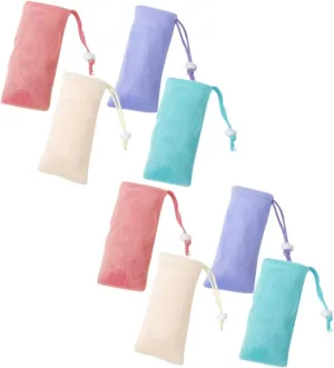 Thick Material Drawstring Soap Net Pouches for Bath Exfoliating Foam Soap Holder