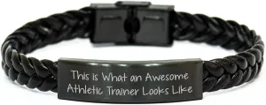 This Is What An Awesome Athletic Trainer Looks Like, Gifts from Friends to Athletic Trainer, Interlaced Leather Christmas Unique Gifts