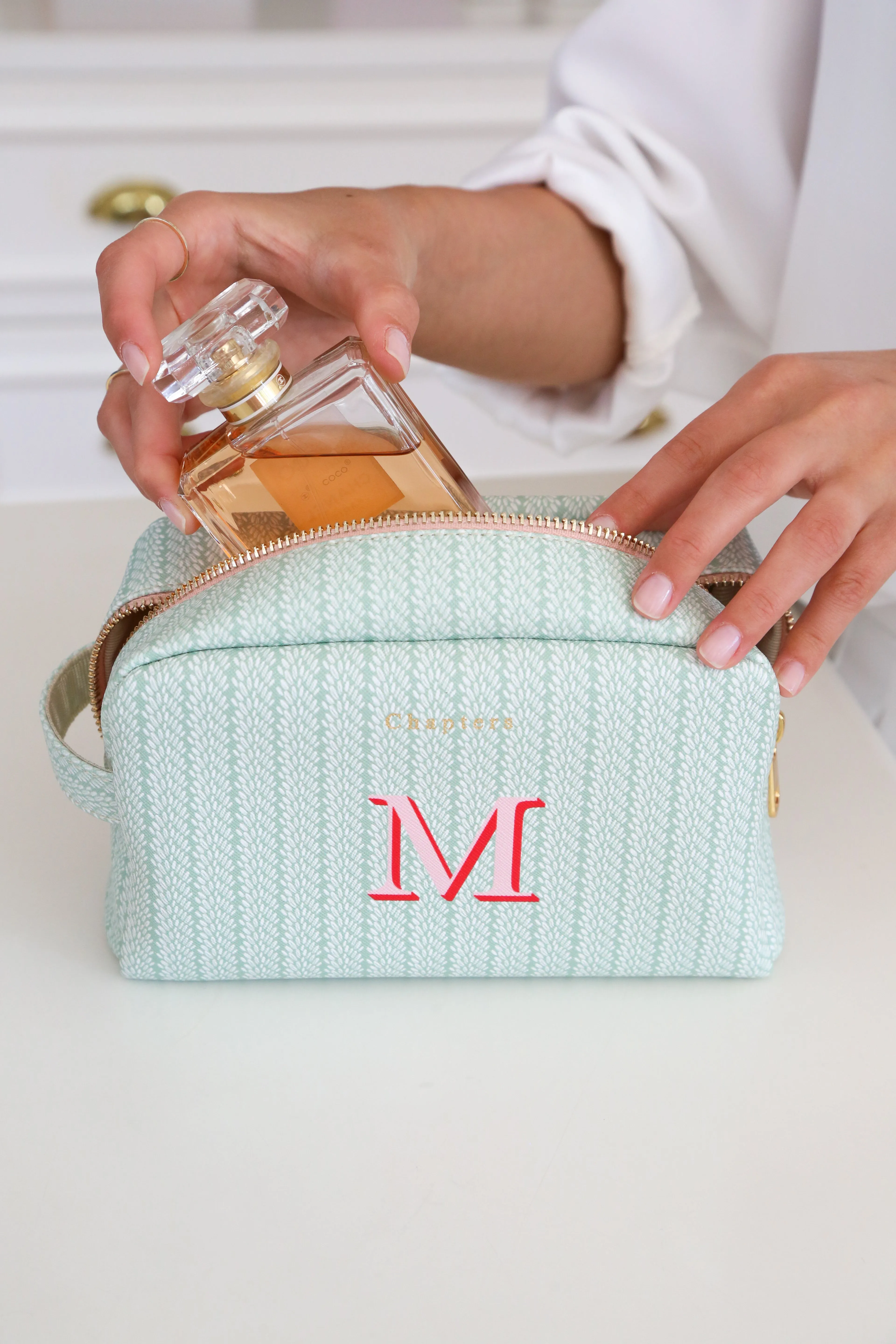 Toiletry Bag, Mint Leaves