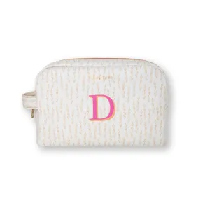 Toiletry Bag, White Leaves