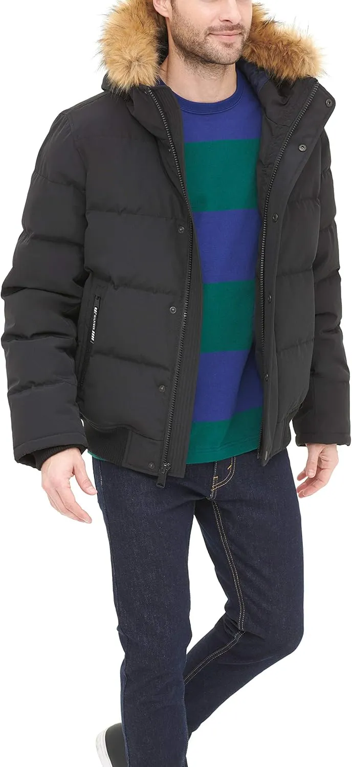 Tommy Hilfiger Men's Arctic Cloth Quilted Snorkel Bomber Jacket (Standard and Big & Tall)