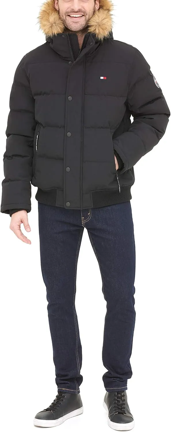 Tommy Hilfiger Men's Arctic Cloth Quilted Snorkel Bomber Jacket (Standard and Big & Tall)
