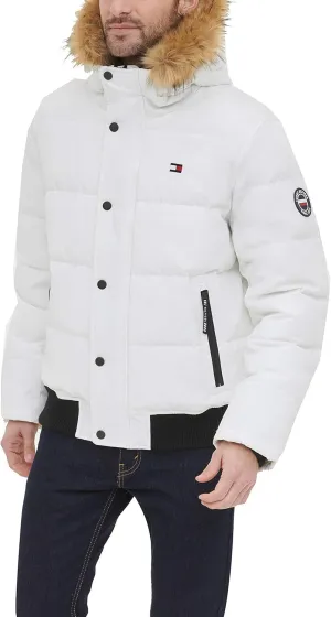 Tommy Hilfiger Men's Arctic Cloth Quilted Snorkel Bomber Jacket (Standard and Big & Tall)