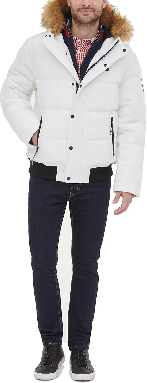 Tommy Hilfiger Men's Arctic Cloth Quilted Snorkel Bomber Jacket (Standard and Big & Tall)