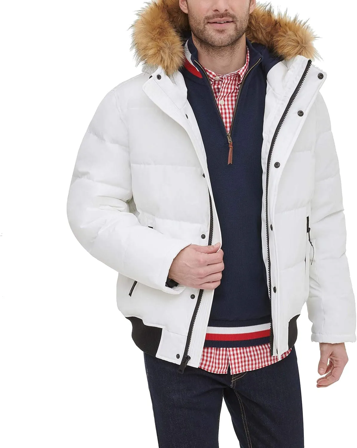 Tommy Hilfiger Men's Arctic Cloth Quilted Snorkel Bomber Jacket (Standard and Big & Tall)