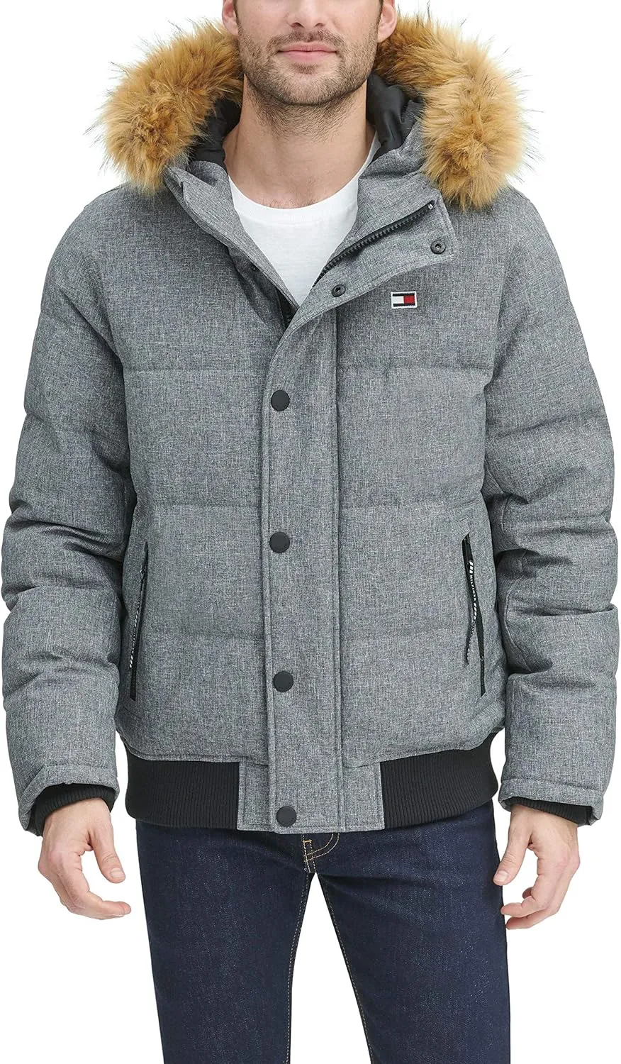 Tommy Hilfiger Men's Arctic Cloth Quilted Snorkel Bomber Jacket (Standard and Big & Tall)