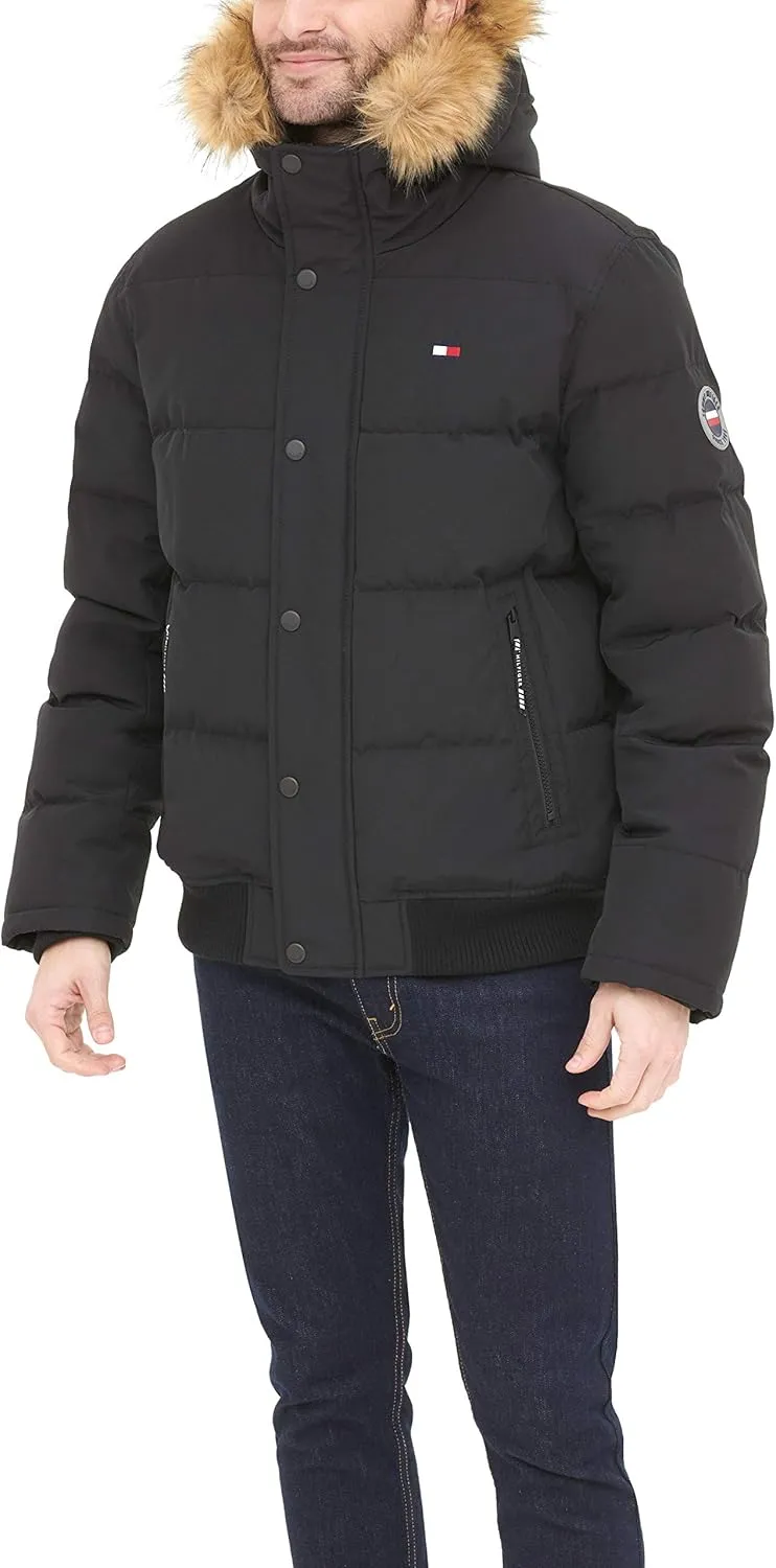Tommy Hilfiger Men's Arctic Cloth Quilted Snorkel Bomber Jacket (Standard and Big & Tall)