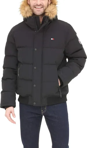 Tommy Hilfiger Men's Arctic Cloth Quilted Snorkel Bomber Jacket (Standard and Big & Tall)