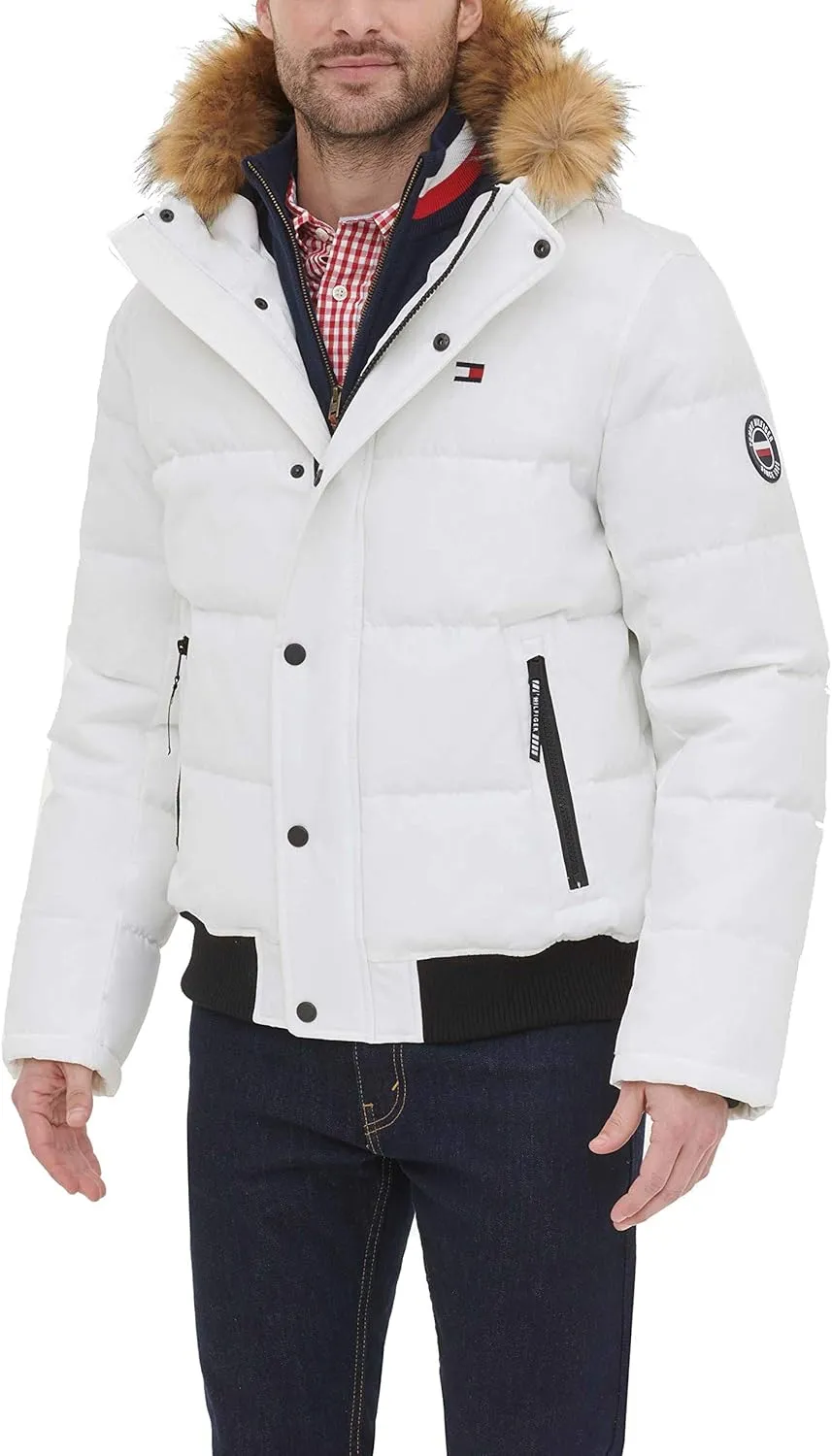 Tommy Hilfiger Men's Arctic Cloth Quilted Snorkel Bomber Jacket (Standard and Big & Tall)