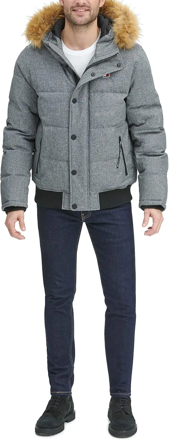 Tommy Hilfiger Men's Arctic Cloth Quilted Snorkel Bomber Jacket (Standard and Big & Tall)