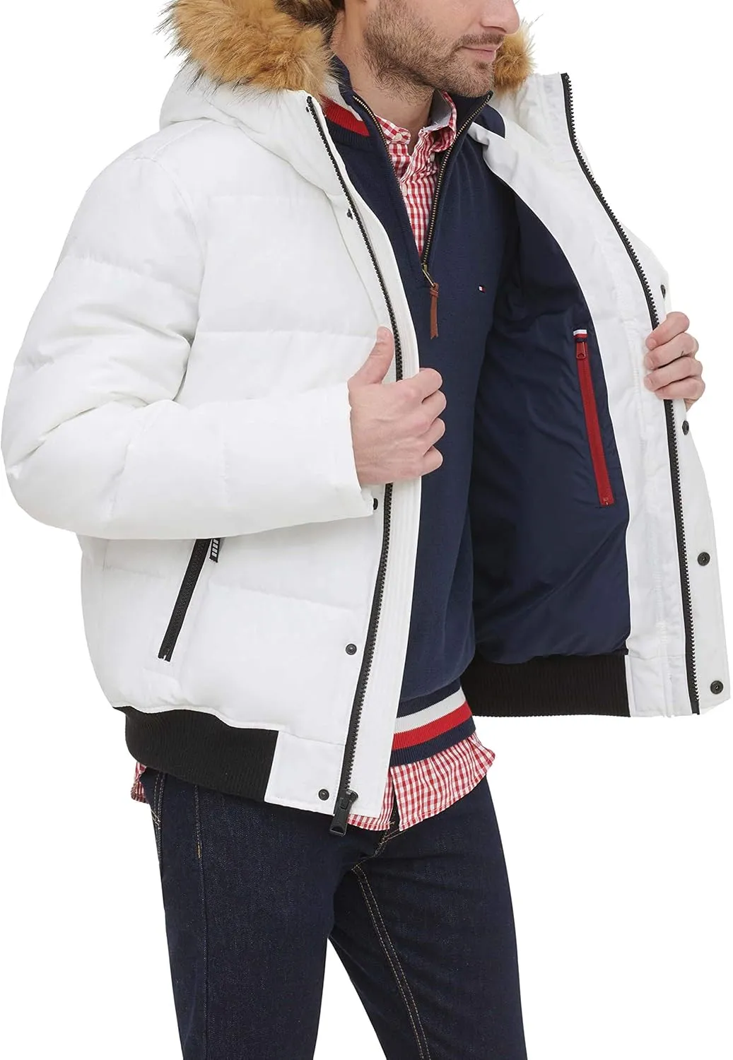 Tommy Hilfiger Men's Arctic Cloth Quilted Snorkel Bomber Jacket (Standard and Big & Tall)