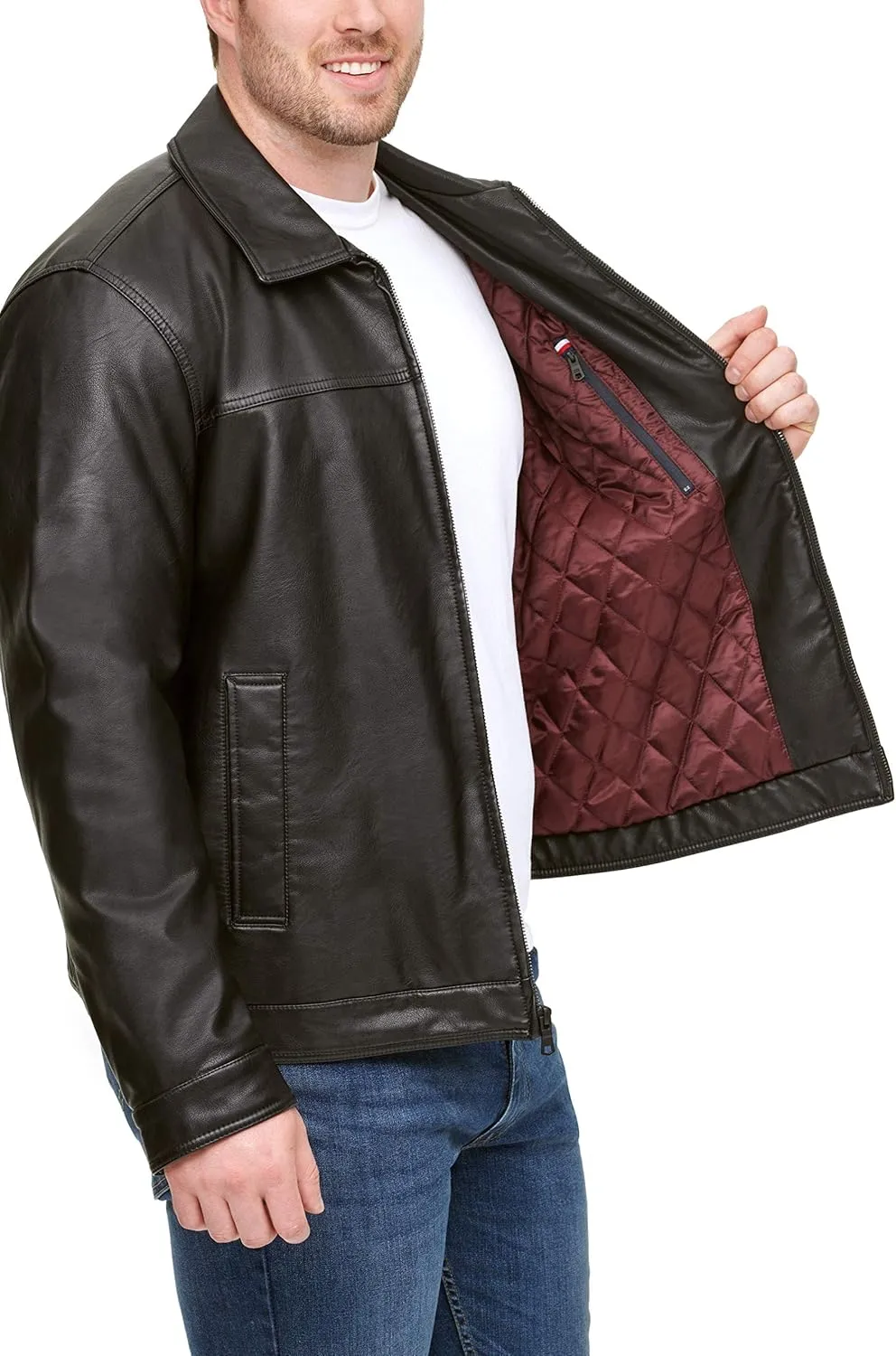 Tommy Hilfiger Men's Classic Faux Leather Jacket