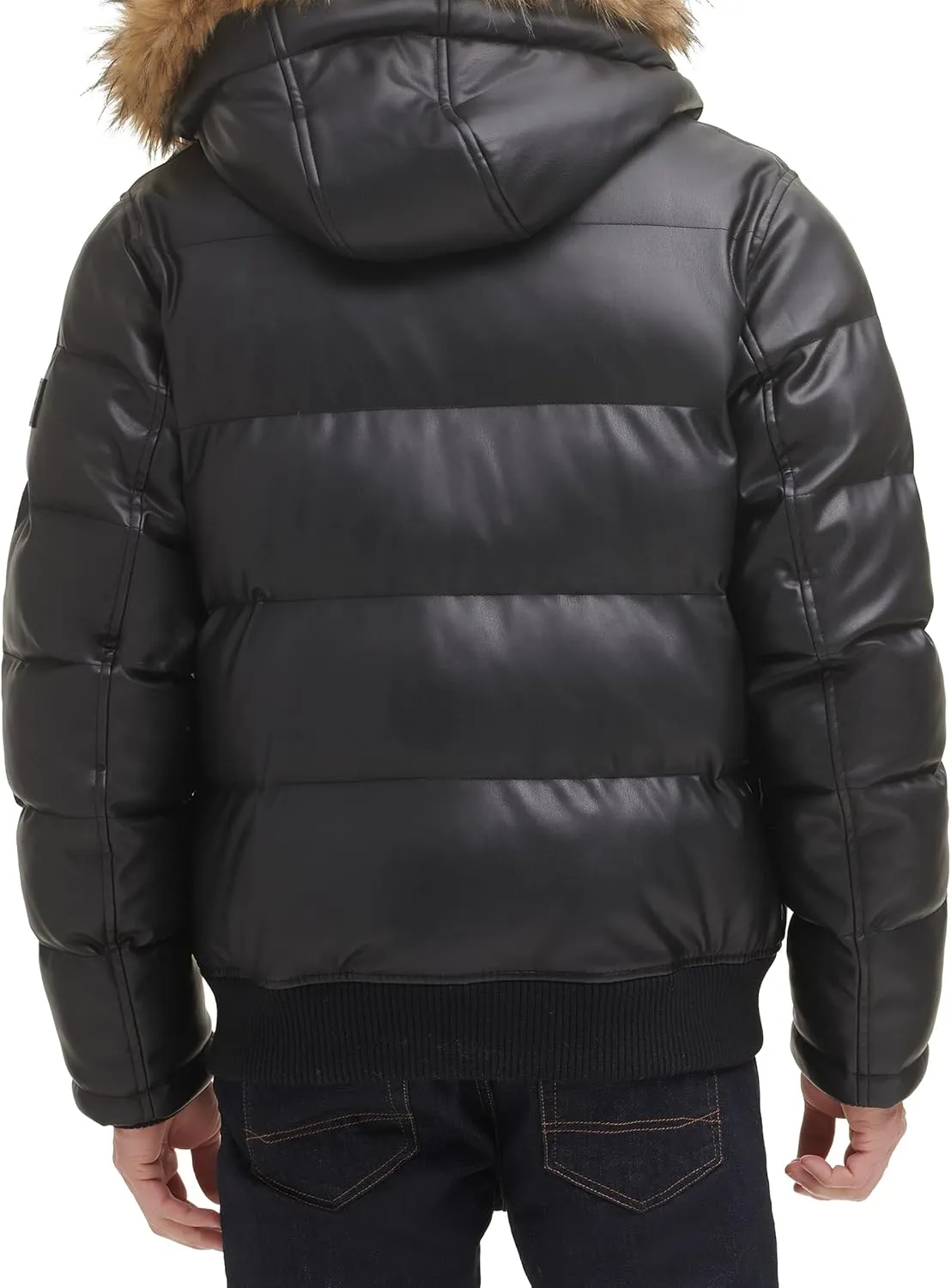 Tommy Hilfiger Men's Quilted Arctic Cloth Snorkel Bomber Jacket With Removable Hood (Standard and Big & Tall)