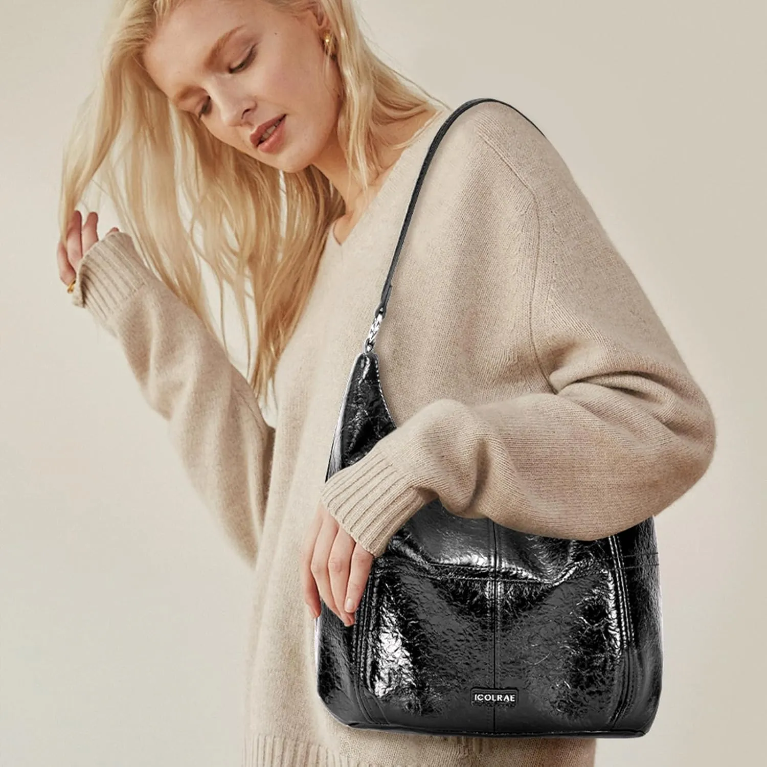 Tote Bag for Women Work Large Vegan Leather Slouchy Hobo Bags With Zipper Ladies Travel Weekender Bag