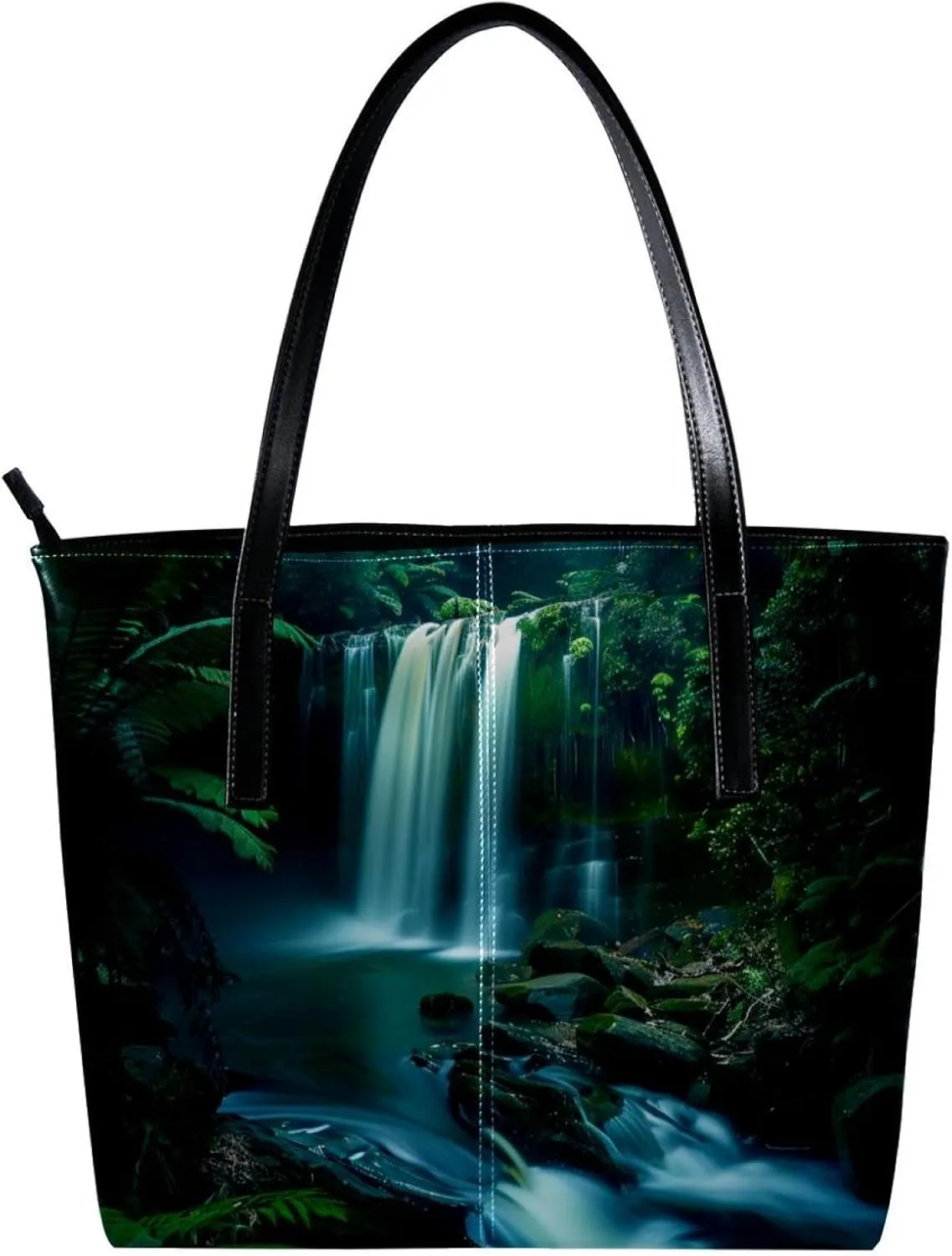 Tote Bag, Large Tote Bag, Women's Tote Handbags, Rainforest Waterfall Landscape, Tote Bags Women