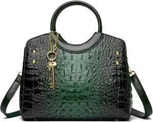 Tote Bags for Women Faux Leather Handbags Purses Crocodile Pattern Satchel Bag Shoulder Crossbody Bag Ladies Work bag