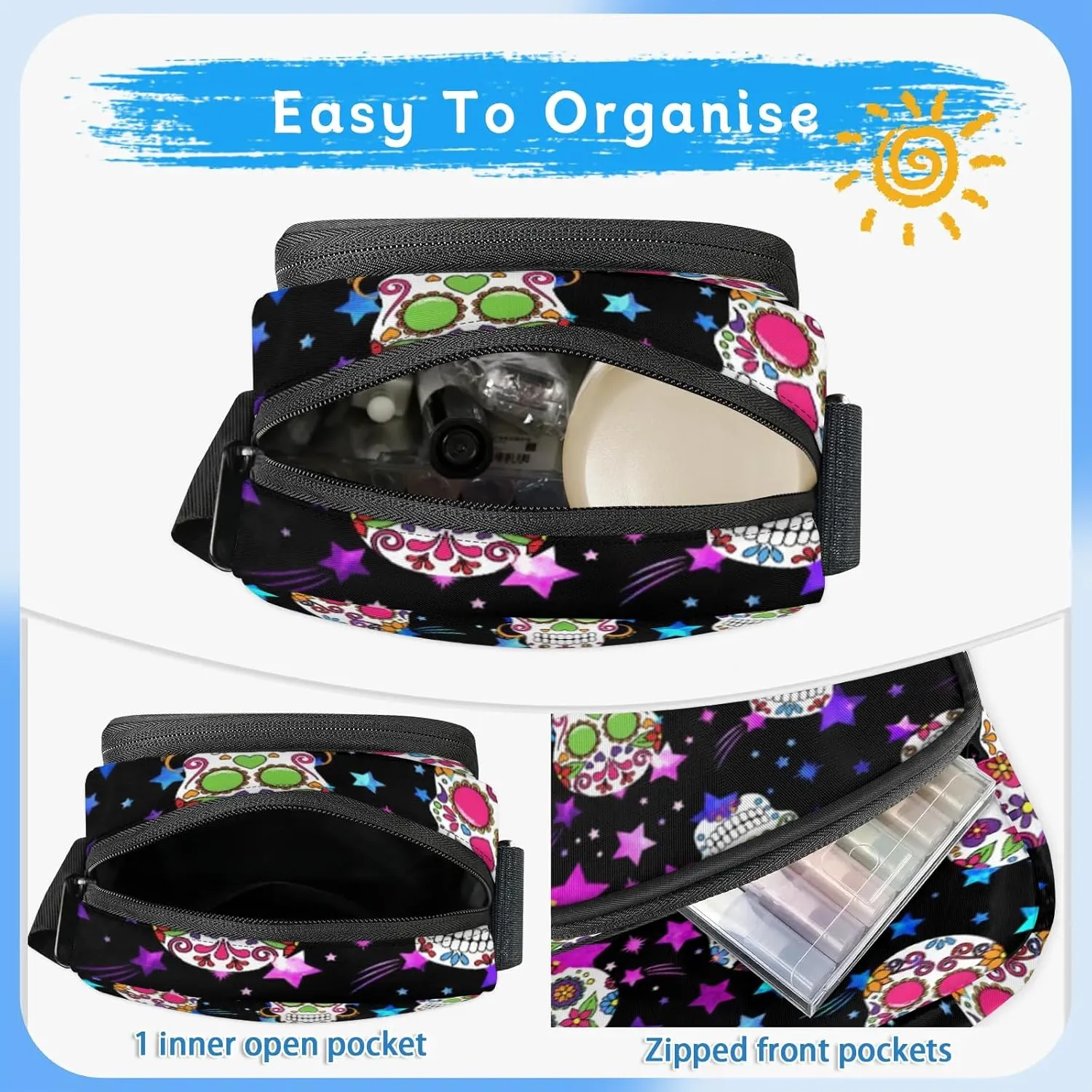 TropicalLife Personalized Crossbody Bag for Women Men Custom Name Messenger Bags