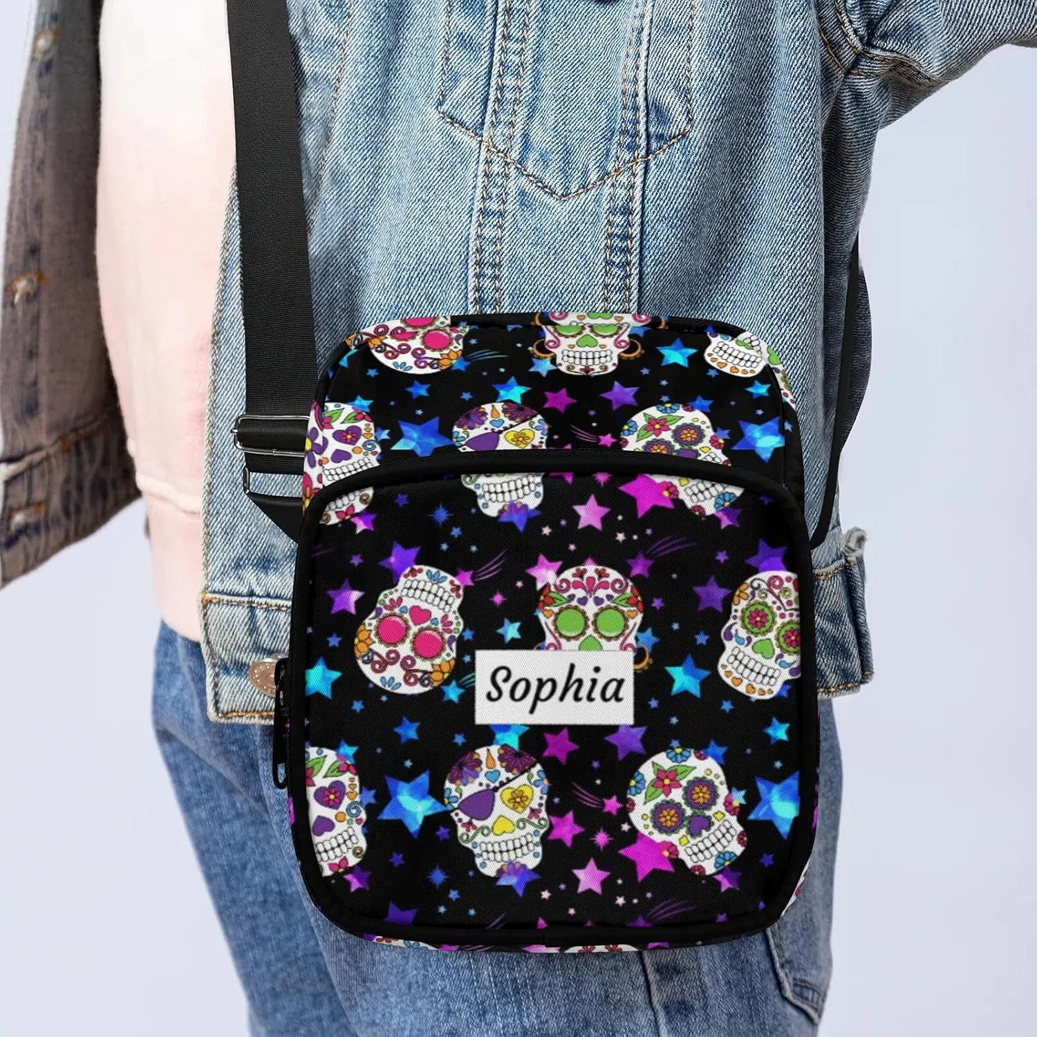 TropicalLife Personalized Crossbody Bag for Women Men Custom Name Messenger Bags