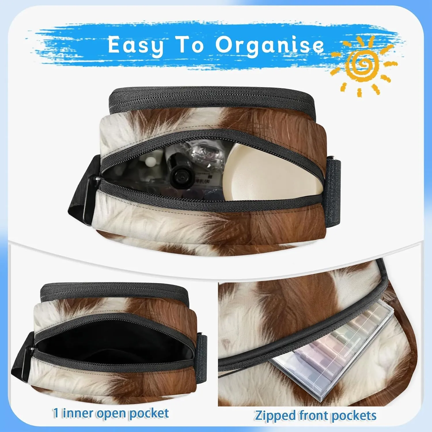TropicalLife Personalized Crossbody Bag for Women Men Custom Name Messenger Bags