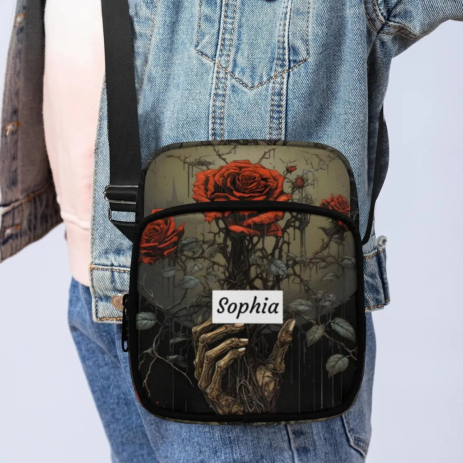 TropicalLife Personalized Crossbody Bag for Women Men Custom Name Messenger Bags