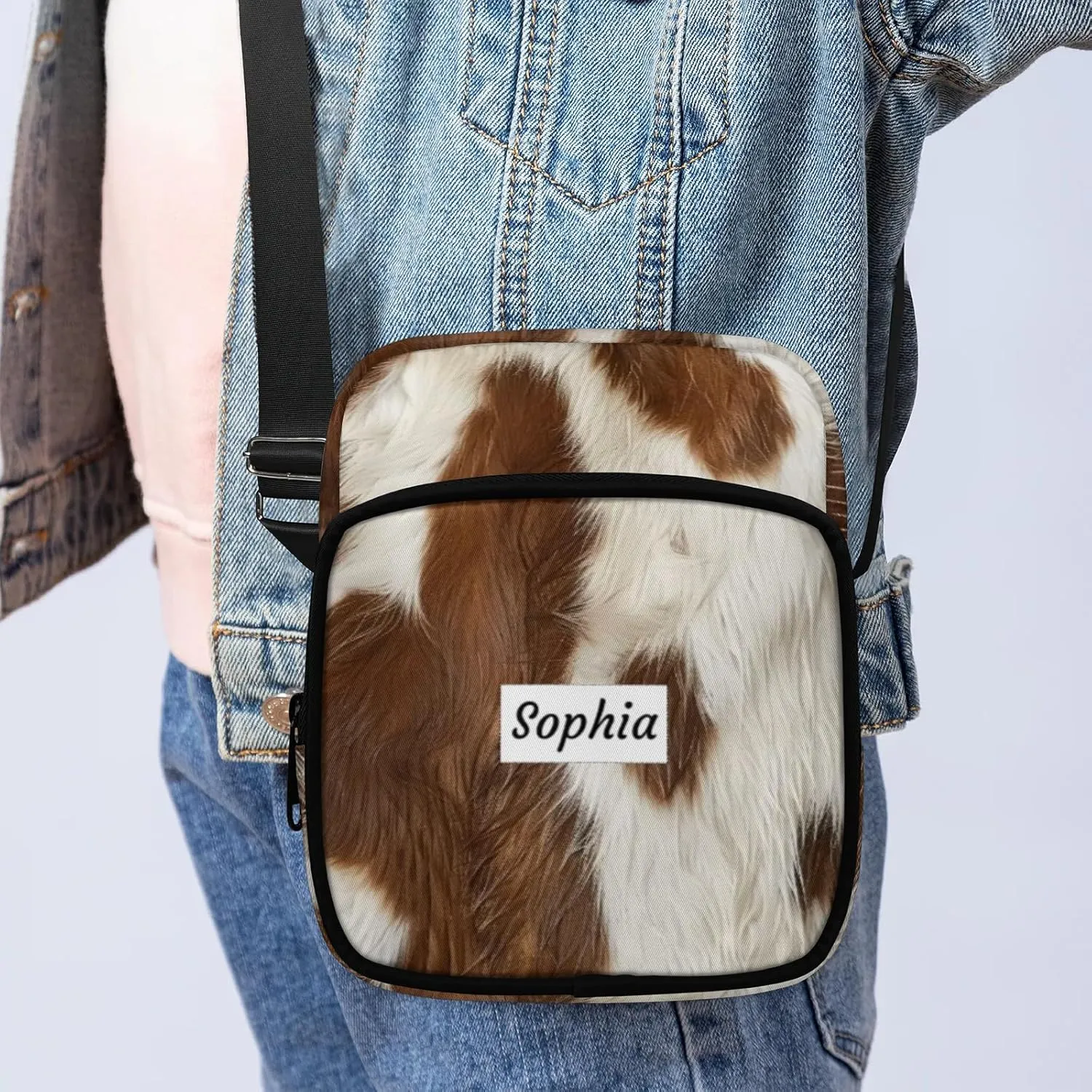 TropicalLife Personalized Crossbody Bag for Women Men Custom Name Messenger Bags