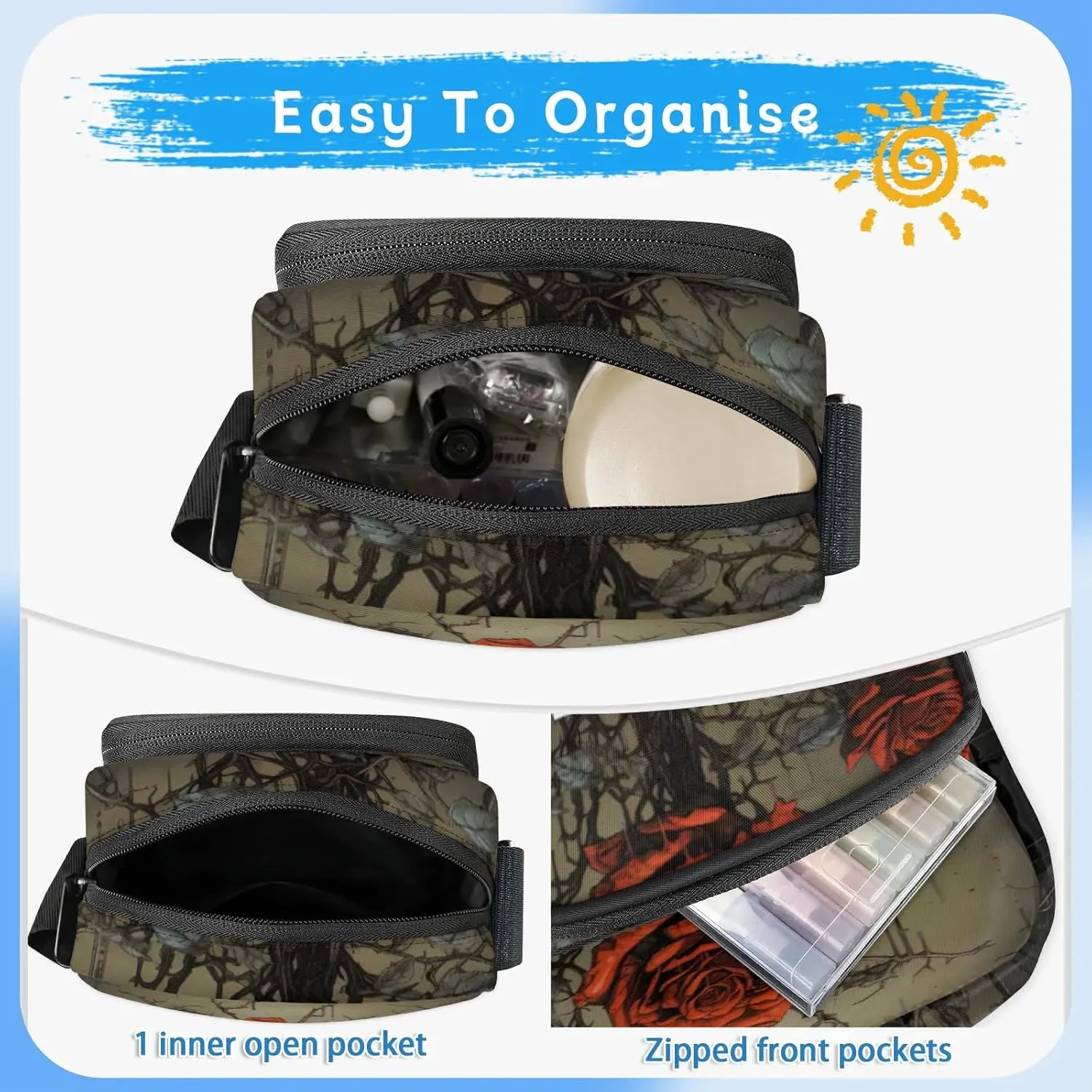 TropicalLife Personalized Crossbody Bag for Women Men Custom Name Messenger Bags