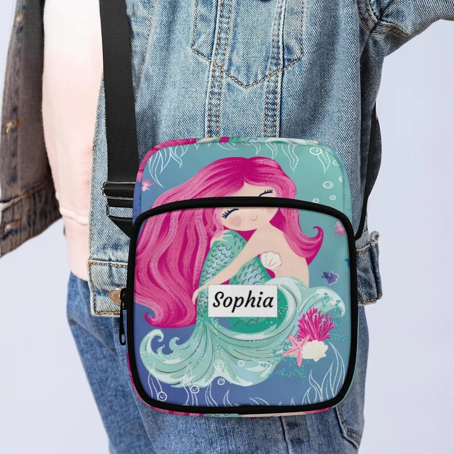 TropicalLife Personalized Crossbody Bag for Women Men Custom Name Messenger Bags