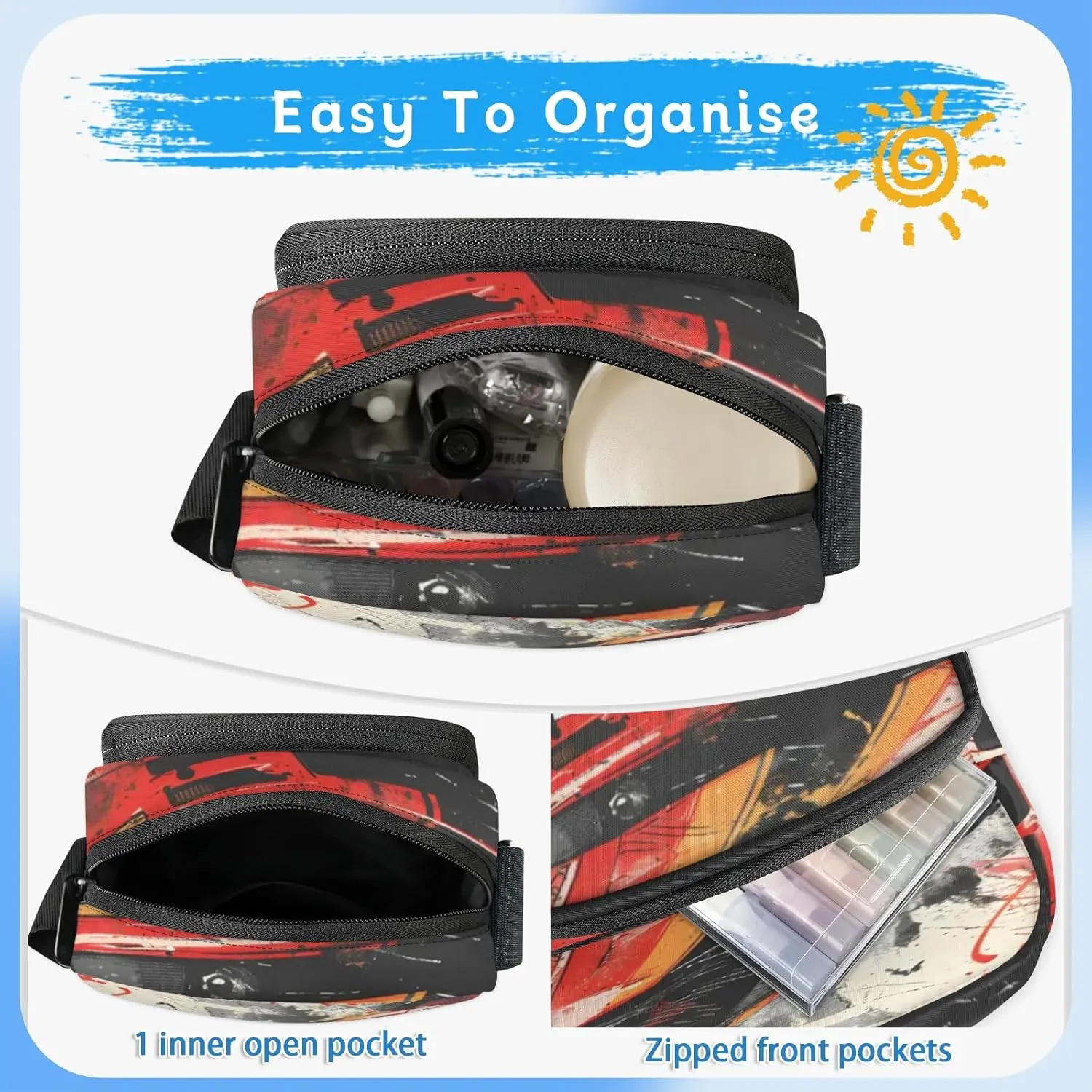 TropicalLife Personalized Crossbody Bag for Women Men Custom Name Messenger Bags