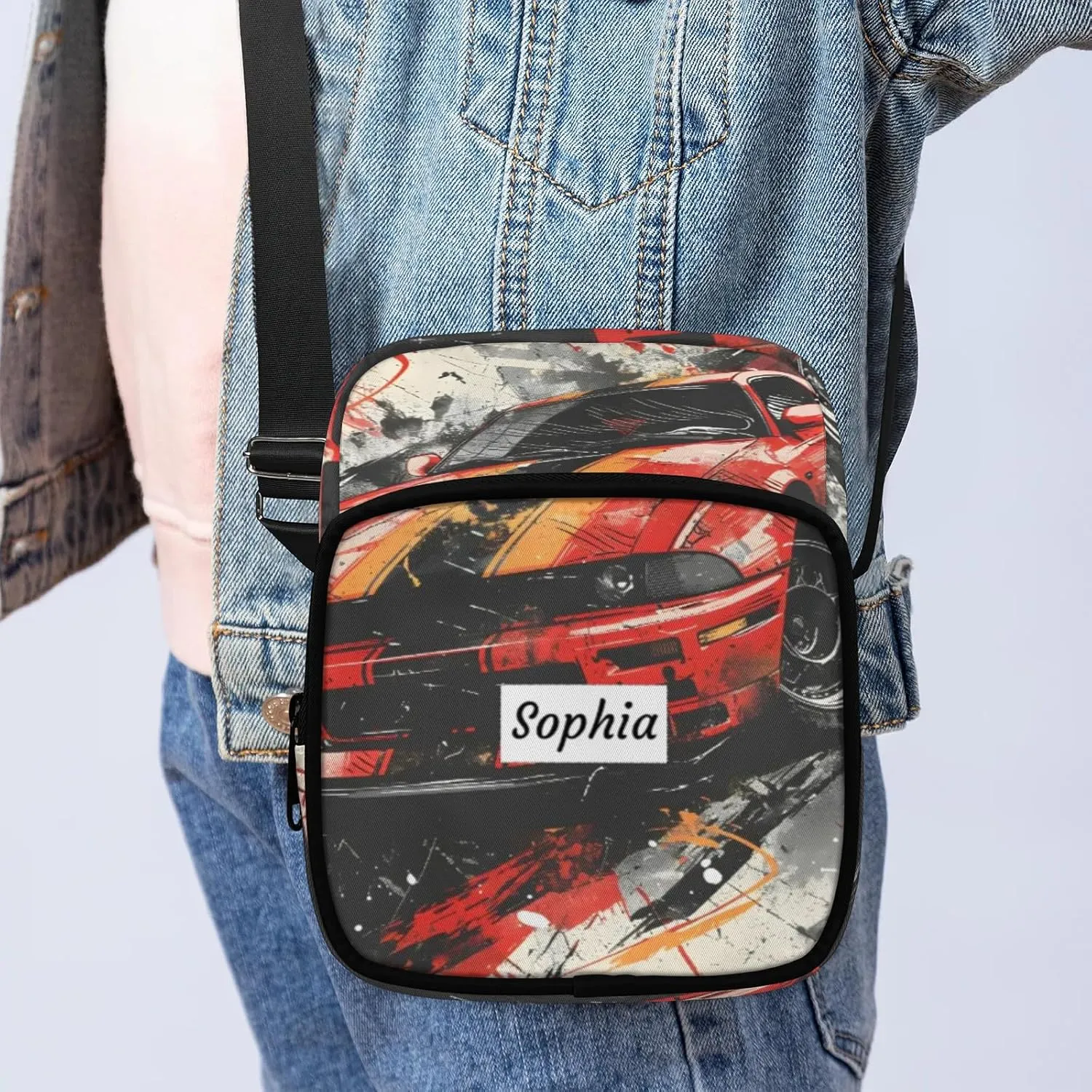 TropicalLife Personalized Crossbody Bag for Women Men Custom Name Messenger Bags