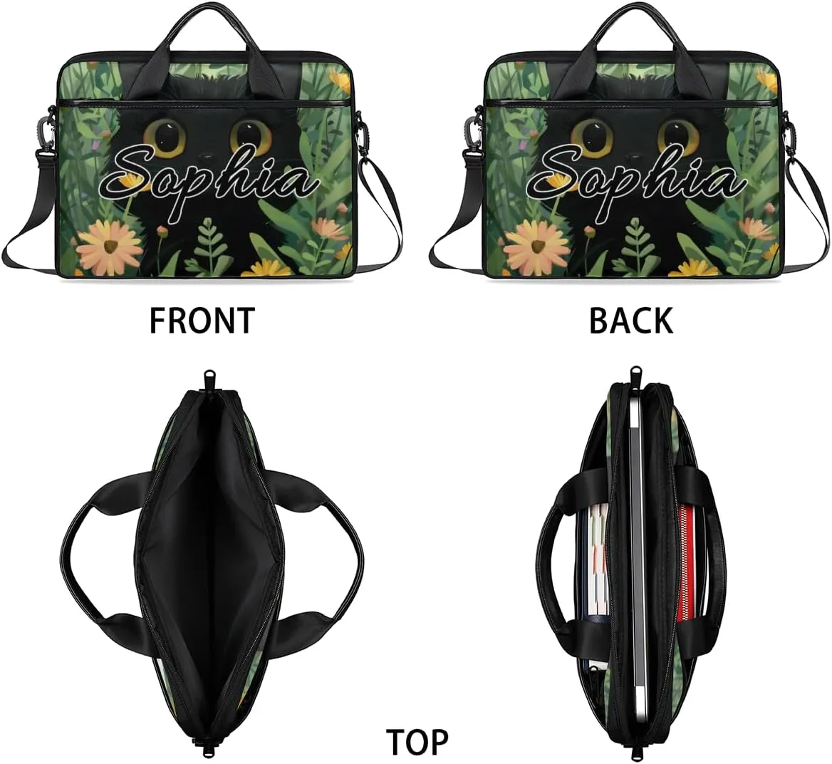 TropicalLife Personalized Laptop Bag 15 Inch Custom Sleeve Case with Handle Shoulder Strap Computer Messenger Bag