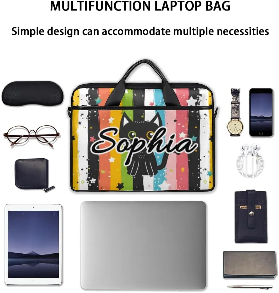 TropicalLife Personalized Laptop Bag 15 Inch Custom Sleeve Case with Handle Shoulder Strap Computer Messenger Bag