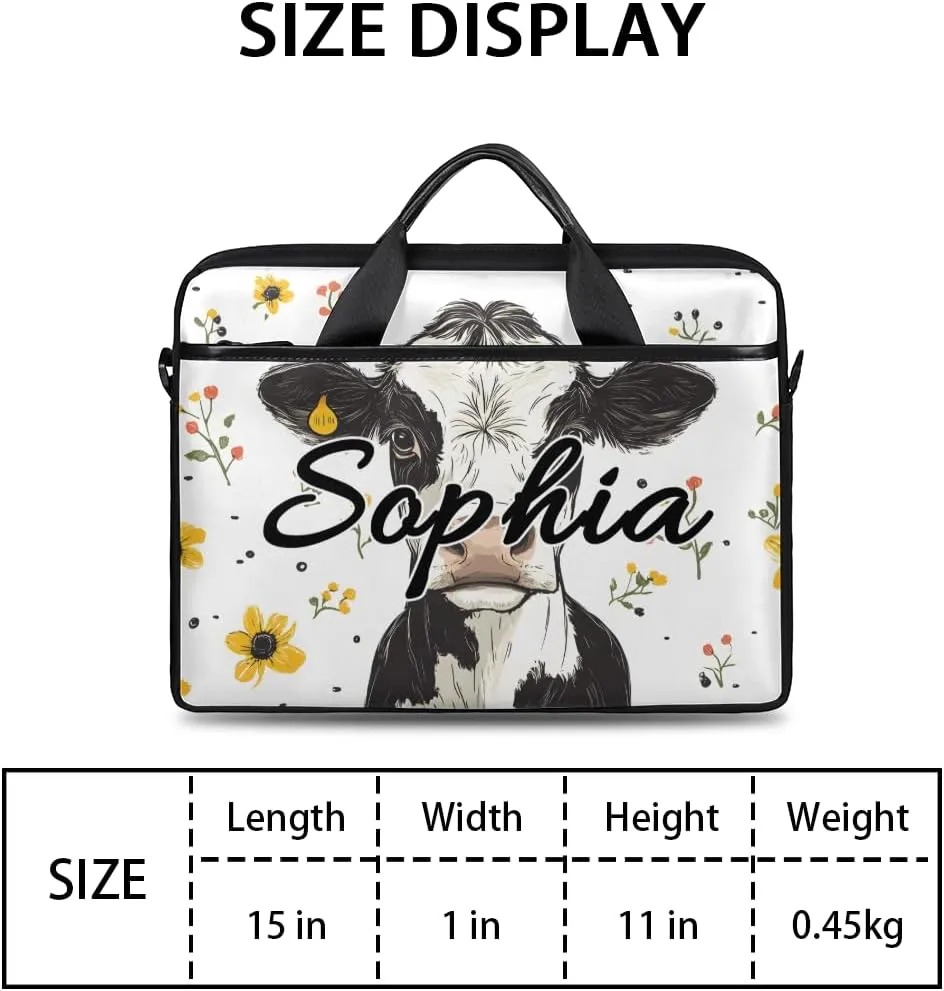 TropicalLife Personalized Laptop Bag 15 Inch Custom Sleeve Case with Handle Shoulder Strap Computer Messenger Bag