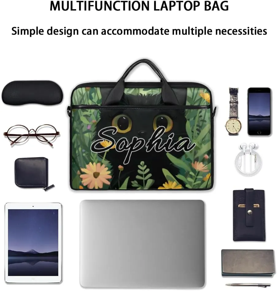 TropicalLife Personalized Laptop Bag 15 Inch Custom Sleeve Case with Handle Shoulder Strap Computer Messenger Bag
