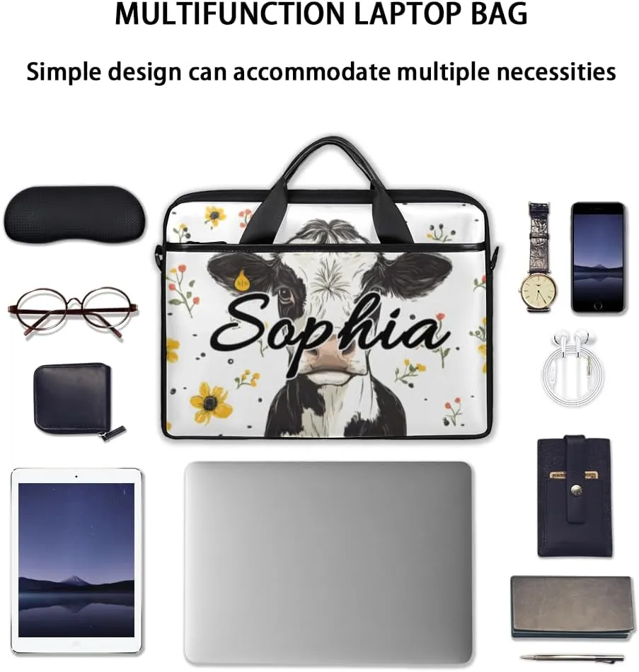 TropicalLife Personalized Laptop Bag 15 Inch Custom Sleeve Case with Handle Shoulder Strap Computer Messenger Bag
