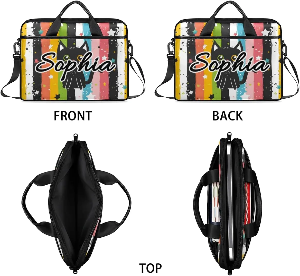 TropicalLife Personalized Laptop Bag 15 Inch Custom Sleeve Case with Handle Shoulder Strap Computer Messenger Bag
