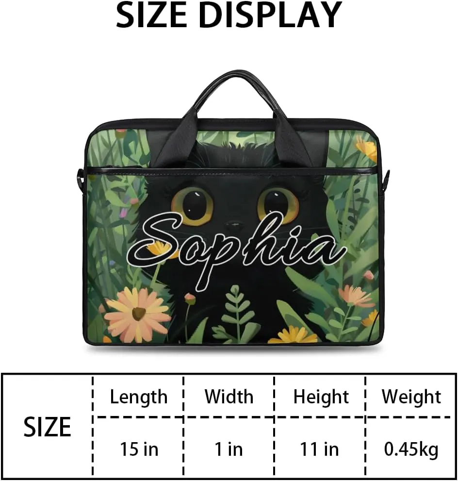 TropicalLife Personalized Laptop Bag 15 Inch Custom Sleeve Case with Handle Shoulder Strap Computer Messenger Bag