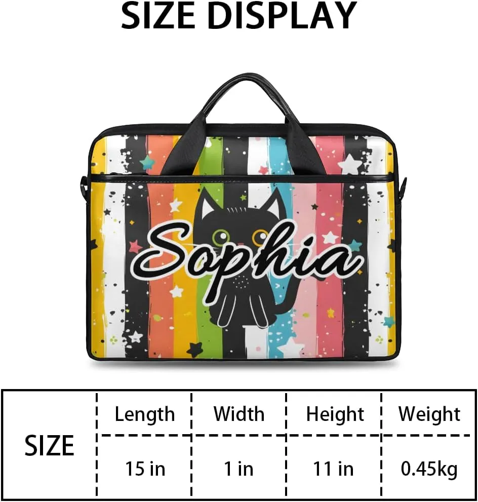 TropicalLife Personalized Laptop Bag 15 Inch Custom Sleeve Case with Handle Shoulder Strap Computer Messenger Bag