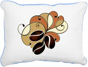 Truly Teague Rectangular Canvas Throw Pillow Caribbean Blue Coffee Bean Floral
