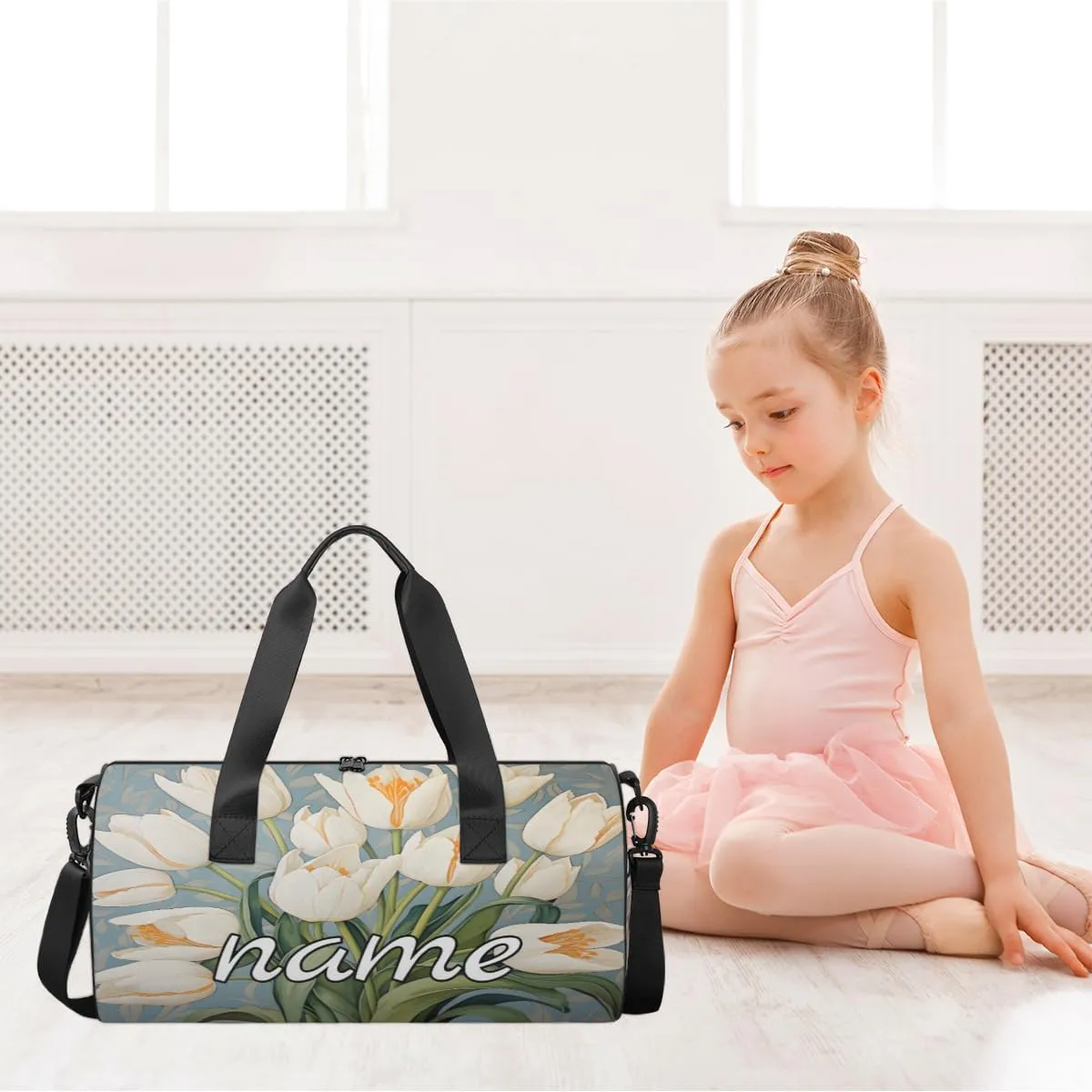 Tulip Floral Custom Duffel Bags Weekender Bags Custom Sport Duffel Bag Carry on Overnight Weekender Bag