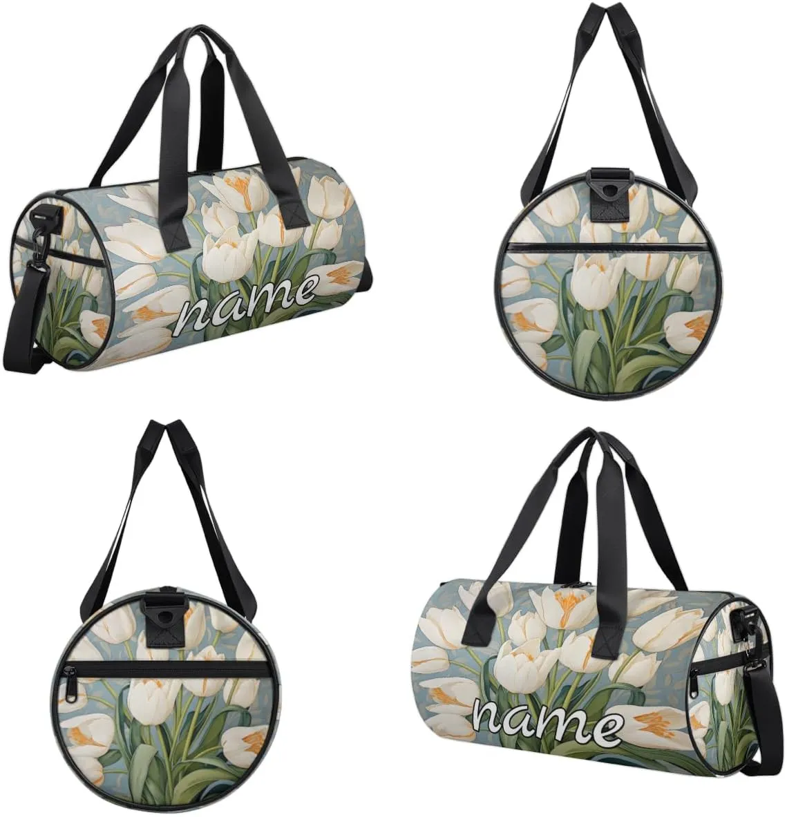 Tulip Floral Custom Duffel Bags Weekender Bags Custom Sport Duffel Bag Carry on Overnight Weekender Bag