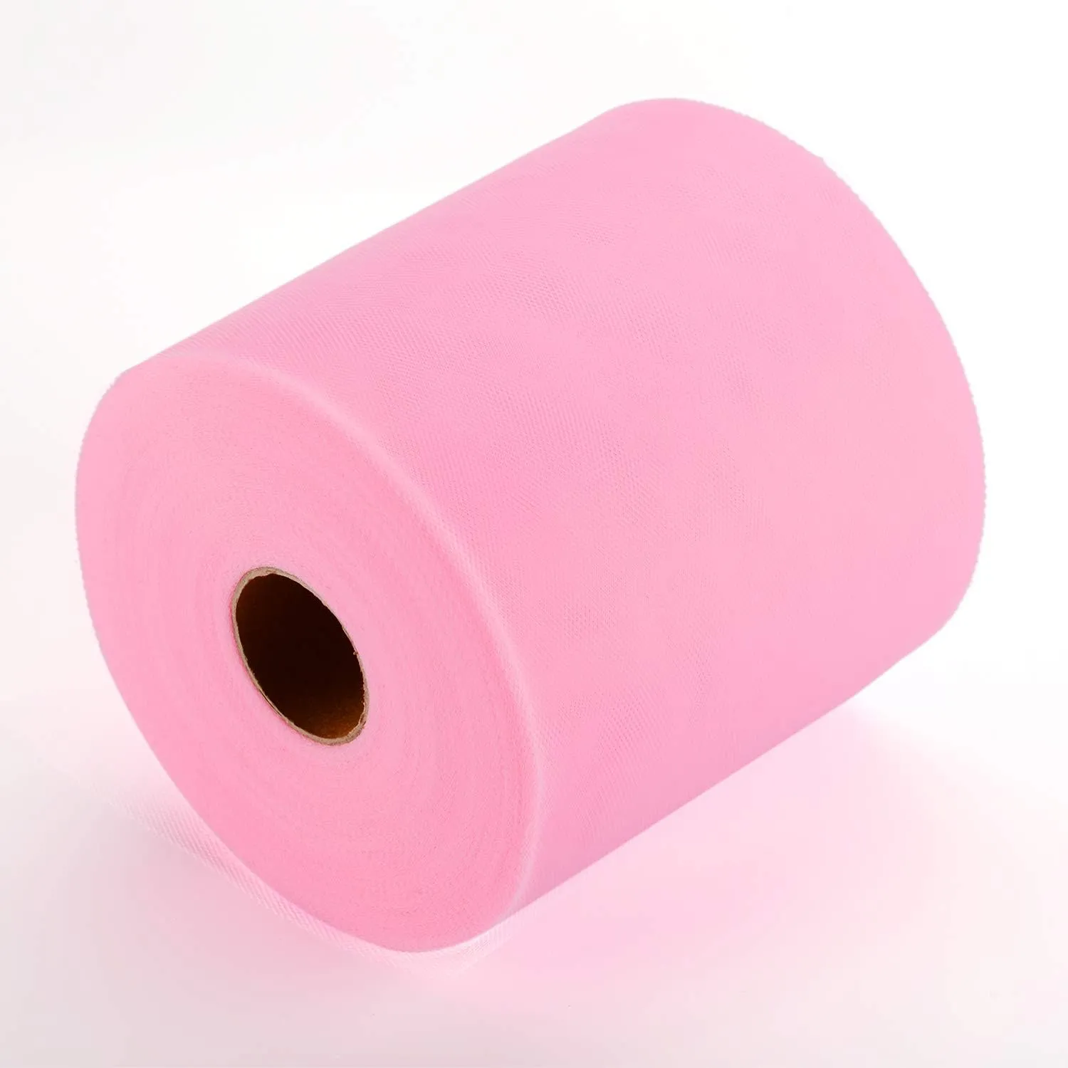 Tulle Fabric Roll, 6” by 200 Yards (600FT) Tulle Organza Fabric Spool for DIY Tutu Skirt Baby Shower Decor Wedding Backdrop Crafts Birthday Party Supplies (Light Pink)