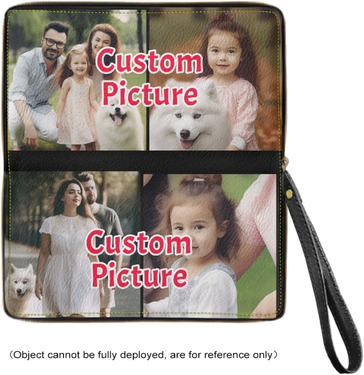 Tuoxiukan Custom Wristlet Wallet for Purse Women Personalized Clutch Picture Name Logo Purse PU Leather Zipper Long Wallet Mens Slim Phone Bag Cash ID Card Organizer Clutch Pouch Unique Gifts