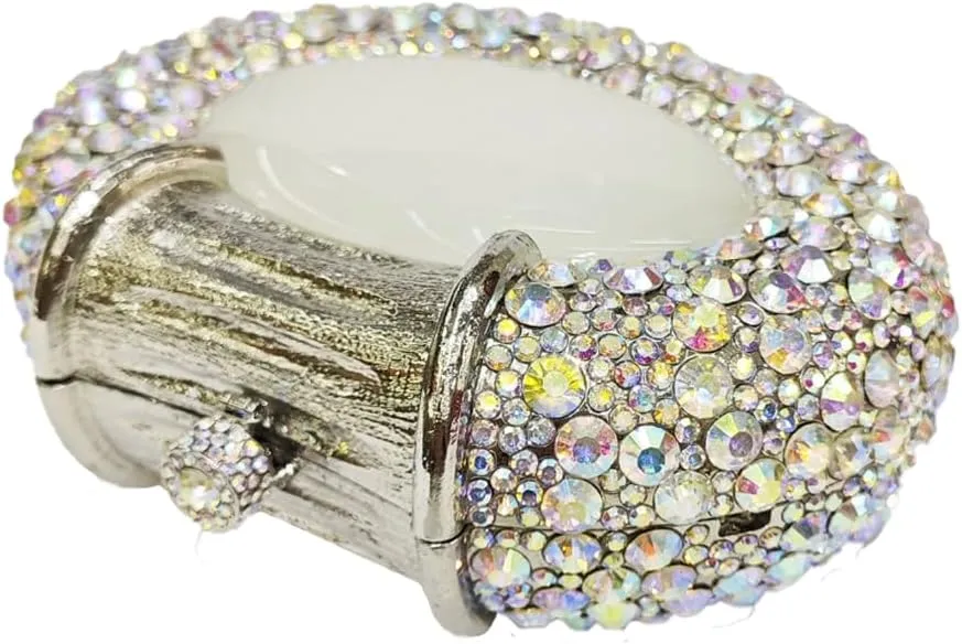 UMREN Women Crystal Oval Shell Evening Purse Bags Luxury Rhinestone Clutch Unique Gems Handbag Bridal Wedding Shoulder Bag
