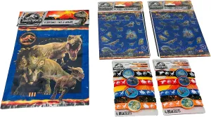 Unique Industries Jurassic World Fallen Kingdom Party Favors Pack 8 Guests Including Loot Bags, Stickers Rubber Bracelets
