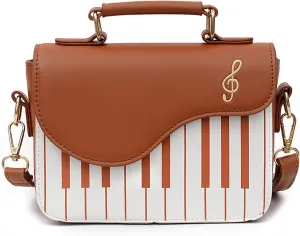 Unique Piano Crossbody PU Leather Note Shoulder Bag Purse