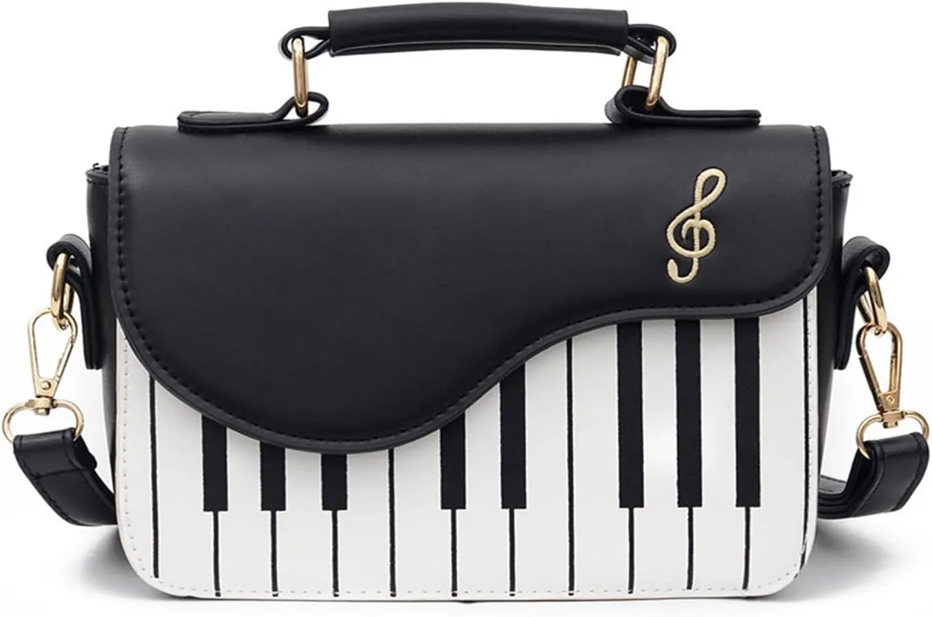 Unique Piano Crossbody PU Leather Note Shoulder Bag Purse