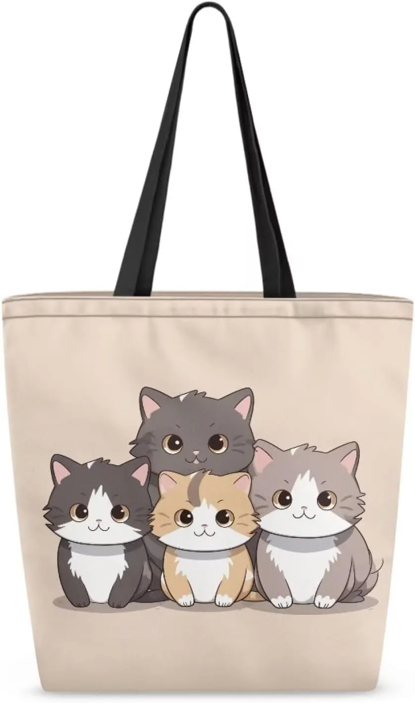 Upetstory Canvas Tote Bag Reusable Shopping Bag Shoulder Handbag for Groceries